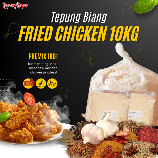 

Tepung Biang kfc / Premix 1801 / Tepung Super / Bikin Makin Laris Aja Jualan - 10KG