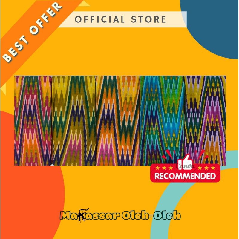 Sarung Katun Tenun Sengkang Sulawesi Selatan 115cm×190cm / Makassar Oleh Oleh