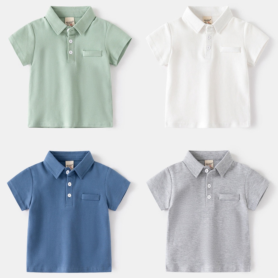 KODE J65P 513167  Baju Atasan Kaos Polo Kerah Polos Fashion Import Anak LakiLaki  Motif Pocket Head