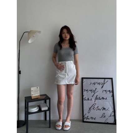 Kaos wanita - Korean Square Neck Top