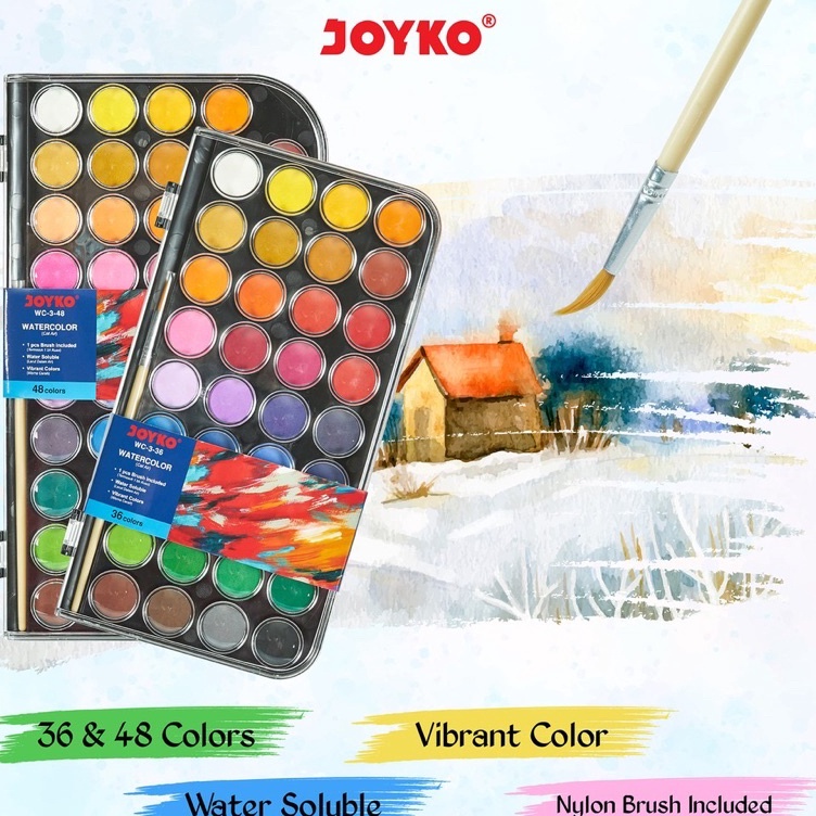 

Joyko Watercolor Set Cat Air WC3 Isi 36 Warna KODE T6D3