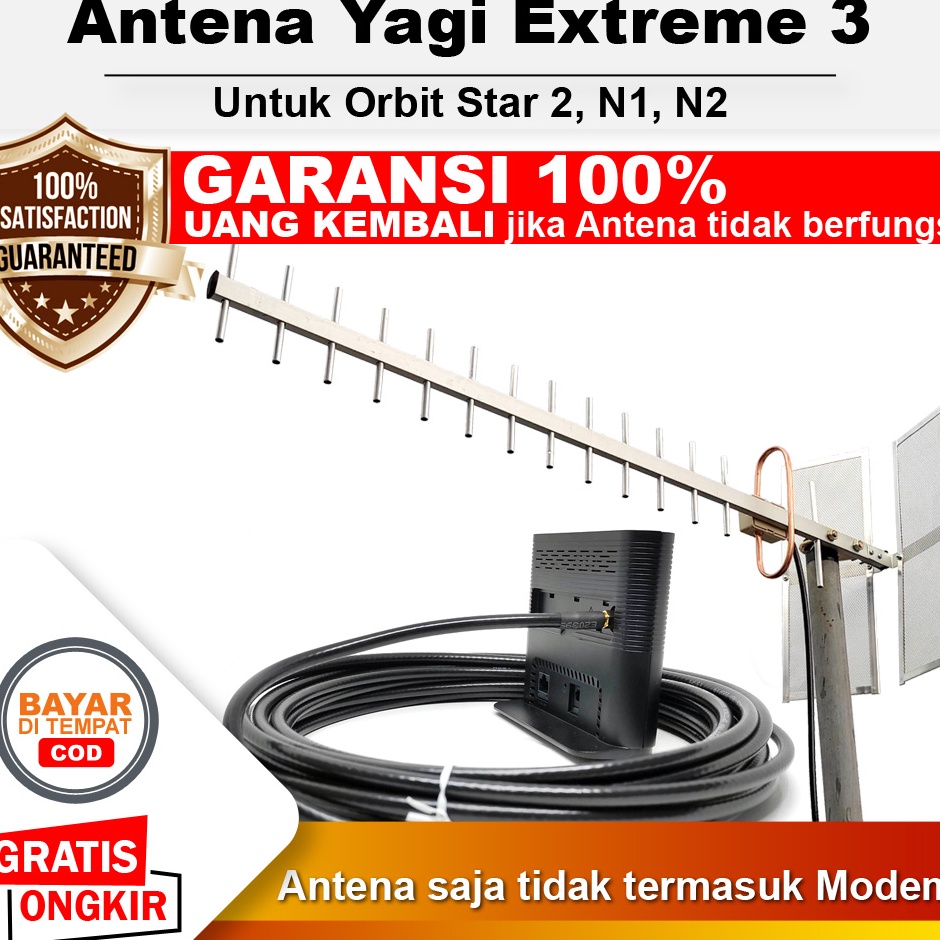 Antena Yagi Extreme 3 Lite Penguat Sinyal Telkomsel Orbit Star 2 Star H2 Huawei B32 Star N1 Star N2 