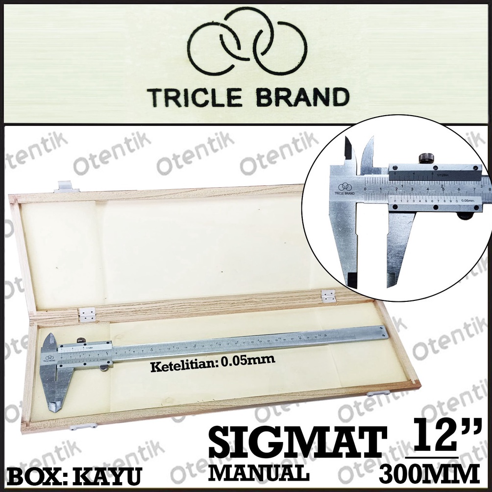 

KODE B3O5 SIGMAT 12 INCHI JANGKA SORONG 3 MM VERNIER CALIPER 12 IN