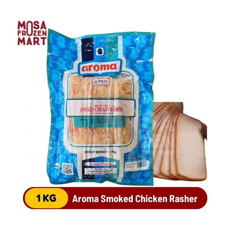 

Aroma Smoked Chicken Rasher 1 Kg | Bacon Ayam