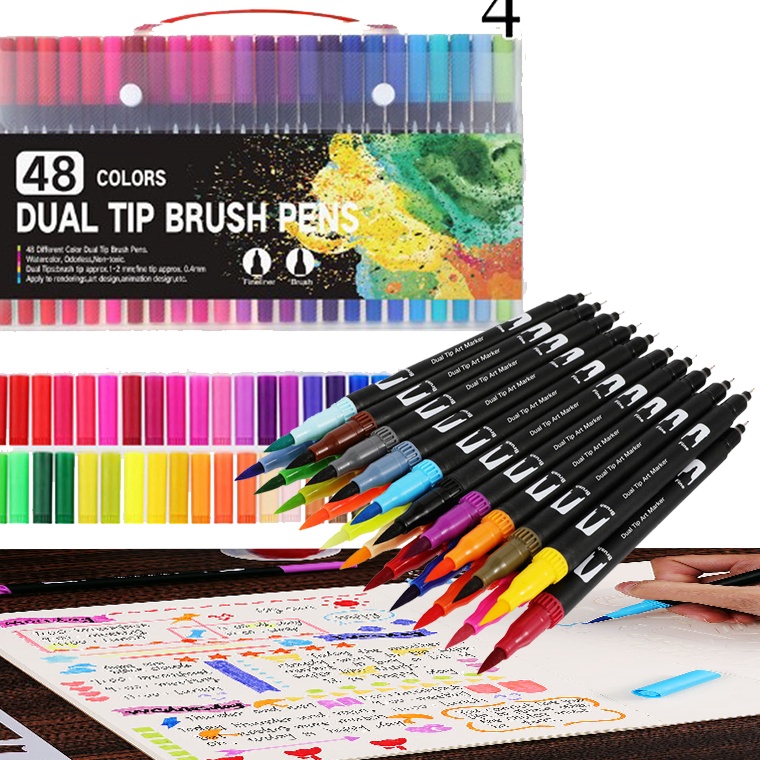 

Spidol Warna Double Head Drawing Pen Fine Art Watercolor Set 48 Color MultiColor KODE T7S7