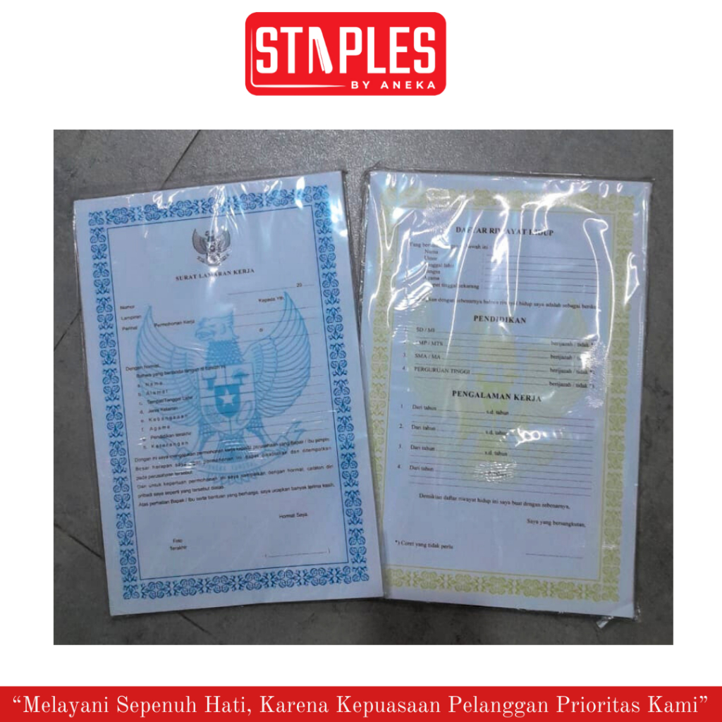 

Daftar Riwayat Hidup / Surat Lamaran Kerja (1 pack) / Curriculum Vitae / CV