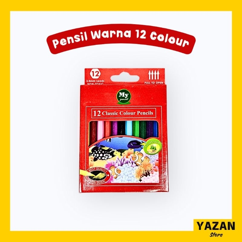 

Pensil Warna 12 Colour Alat Tulis Gambar Mewarnai Anak