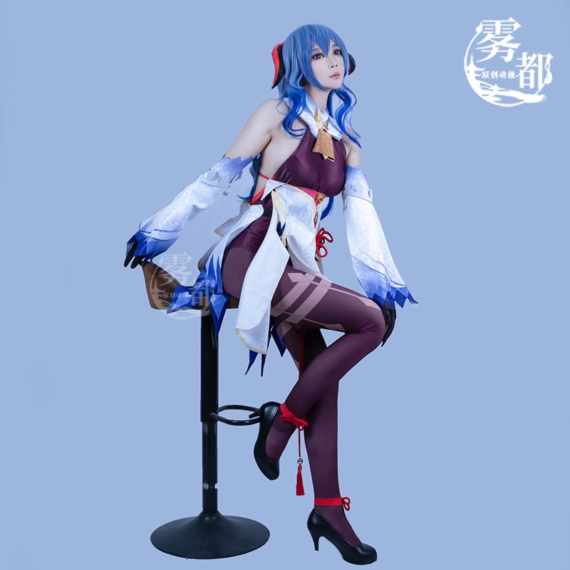 【wudu】 Genshin Impact cosplay Ganyu cosplay costume and Ganyu wig / Ganyu shoes
