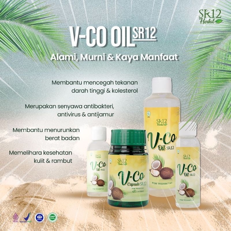 

VCO Minyak Kelapa Murni SR12 Herbal/VCO Virgin Coconut Oil 60ml/100ml