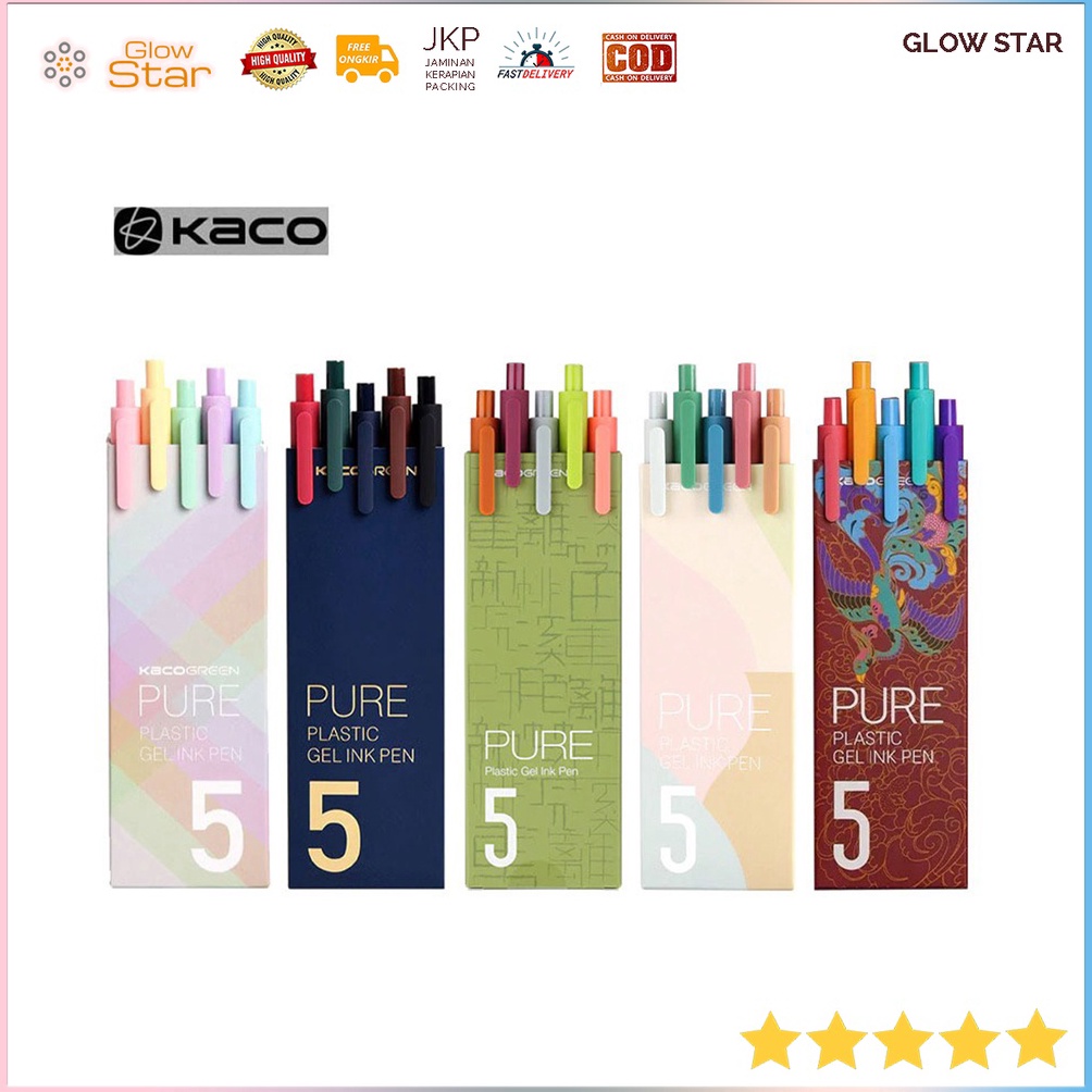 

Pulpen Gel KACO 5mm Pen Pena Bolpen Bolpoin 5mm 5PCS Warna Warni Macaron Classic Morandi Vintage KODE Z5N9