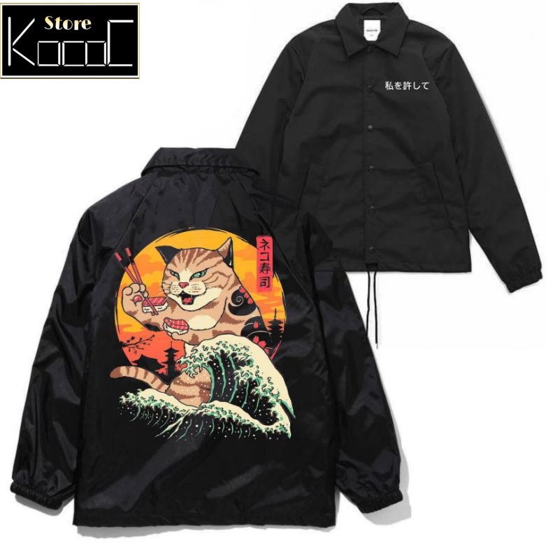 COACH Jaket KUCING Pria wanita dewasa Coach Jacket hitam JAPAN oversize lokal  Windbreaker Jepang vi