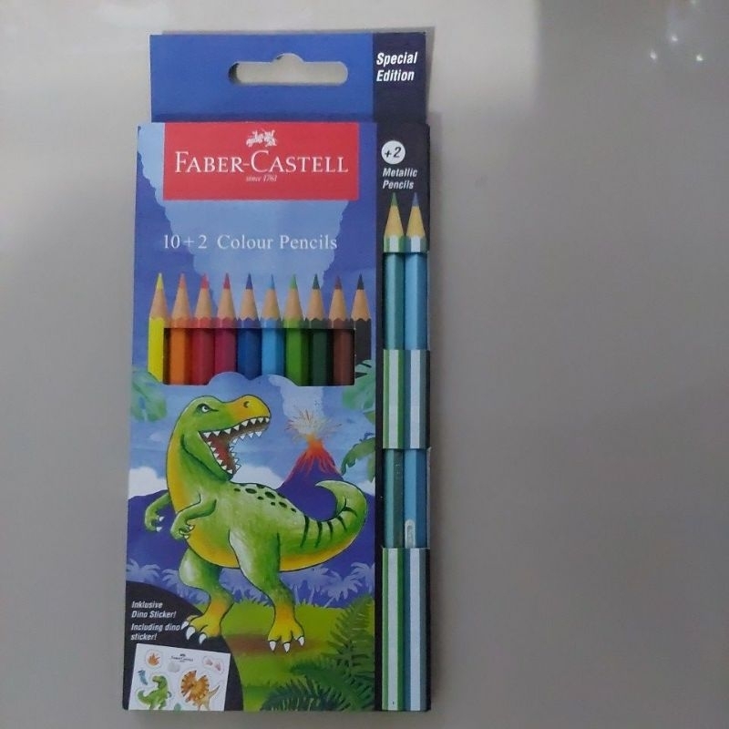 

Faber Castell pencil warna 12 warna Dino