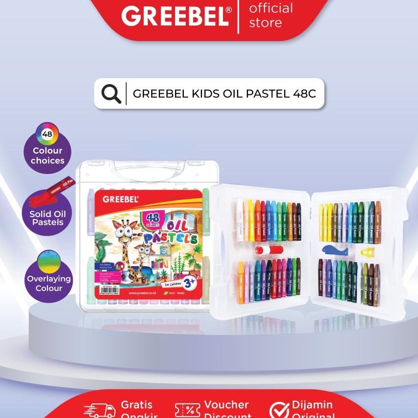 

Crayon Greebel 48 Warna Oil Pastel Greebel 48 Warna Non Toxic KODE H1N2