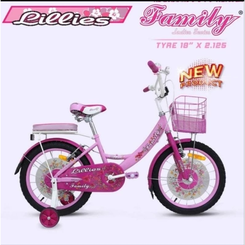 Sepeda Anak Mini Merek Family 18 inch Series Lillies & Flubber