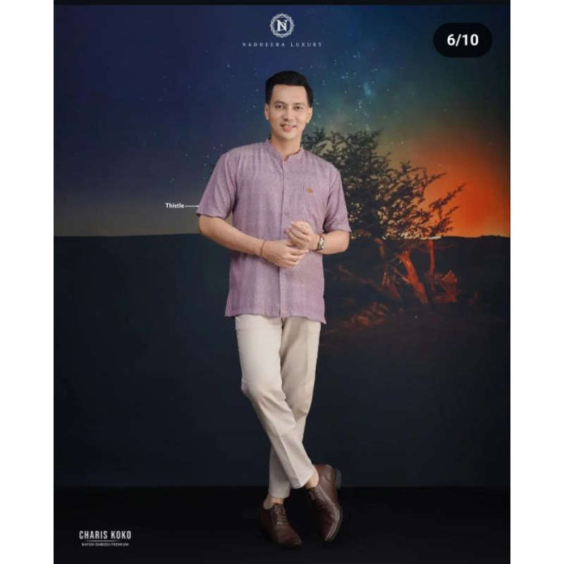 Gamis dan Koko nadheraa warna lilac
