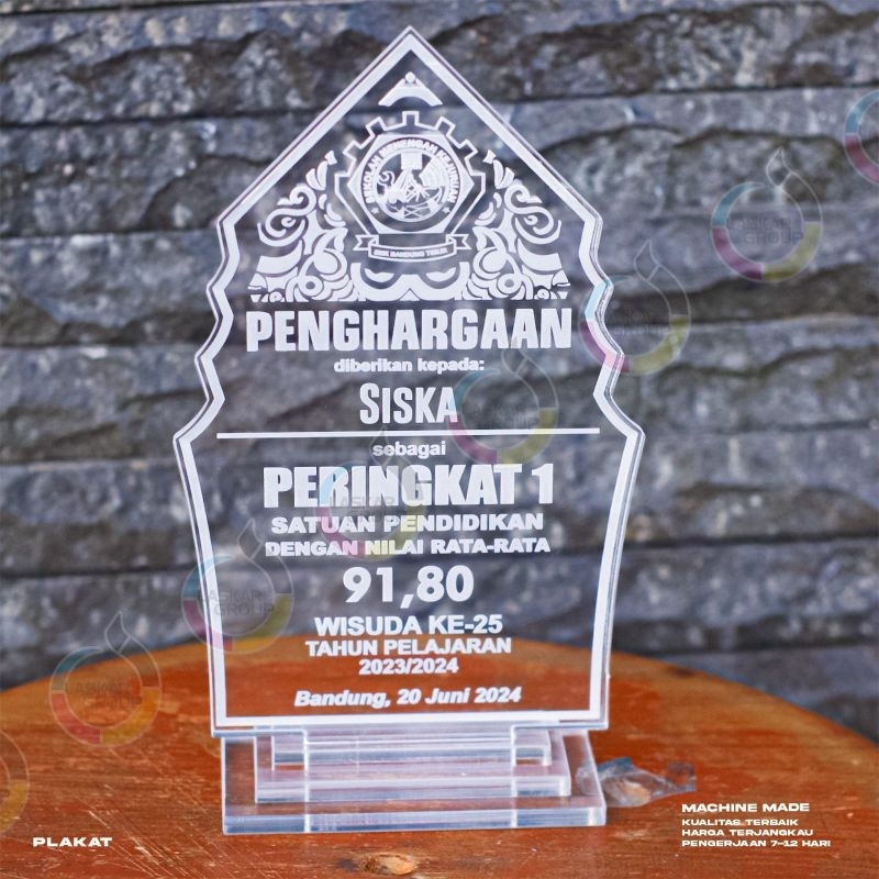 Plakat akrilik Costum plakat wisuda plakat Costum plakat penghargaan