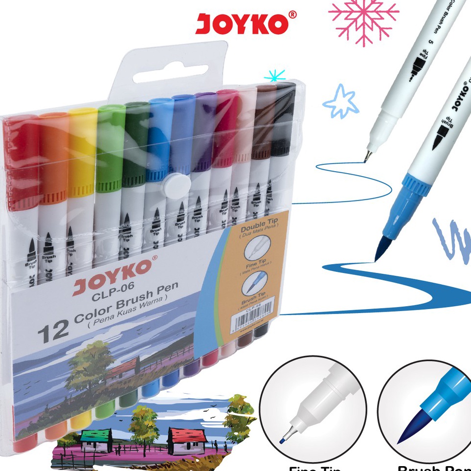 

Color Brush Pen Pena Kuas Warna Joyko CLP6 12 Warna Color KODE Z5S5