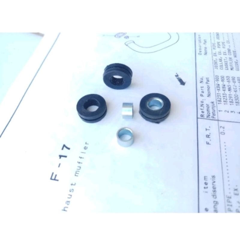 Karet & Bosh cover knalpot honda supra x 125 kharisma