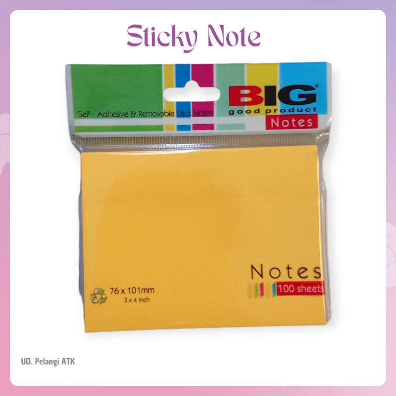 

♥️ pelangiatk ♥️ BIG Sticky Note Single Colour | Pembatas Penanda 1 warna BIG