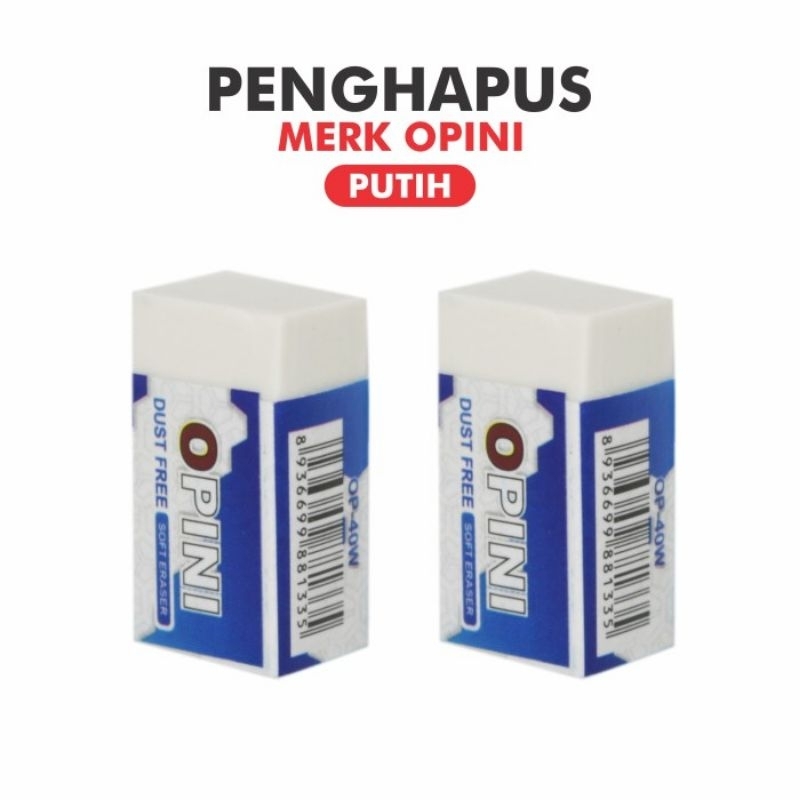 

5 pcs penghapus OPINI soft eraser kecil OP-40W ( isi 5 pcs )