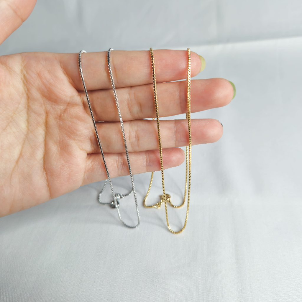 Rantai Kalung Itali Titanium Emas dan Perak