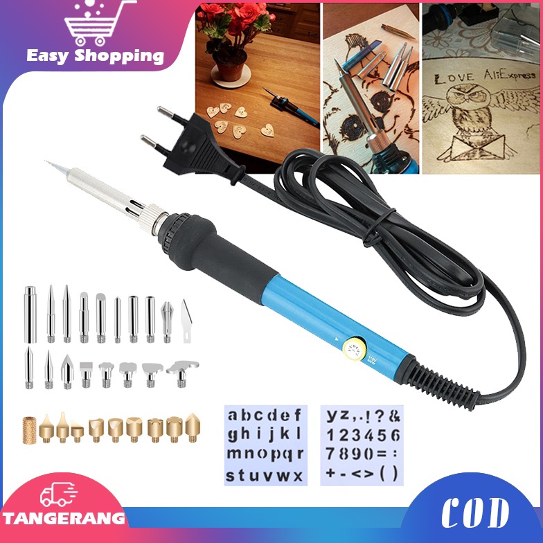 

KODE L8D4 35 in 1 Alat Lukis Bakar Wood Burning Pen Pyrography Set Scorch Burned Marker Pyrography Pen For DIY Projects