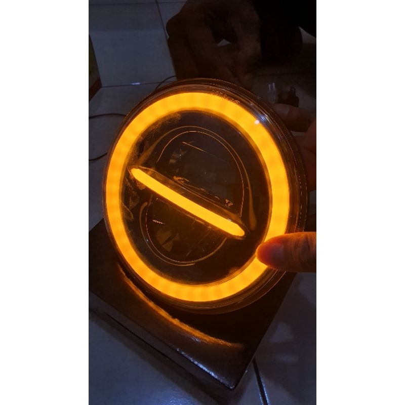 Lampu depan 7 inch Full Ring Fullring 100w Original Import Dus Hitam Polos Bisa Untuk Ninja Tiger Me