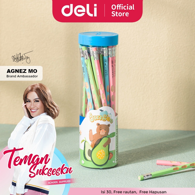 

KODE X1M2 Deli Pensil 2B Graphite Pencil Isi 3 Free Rautan EC24