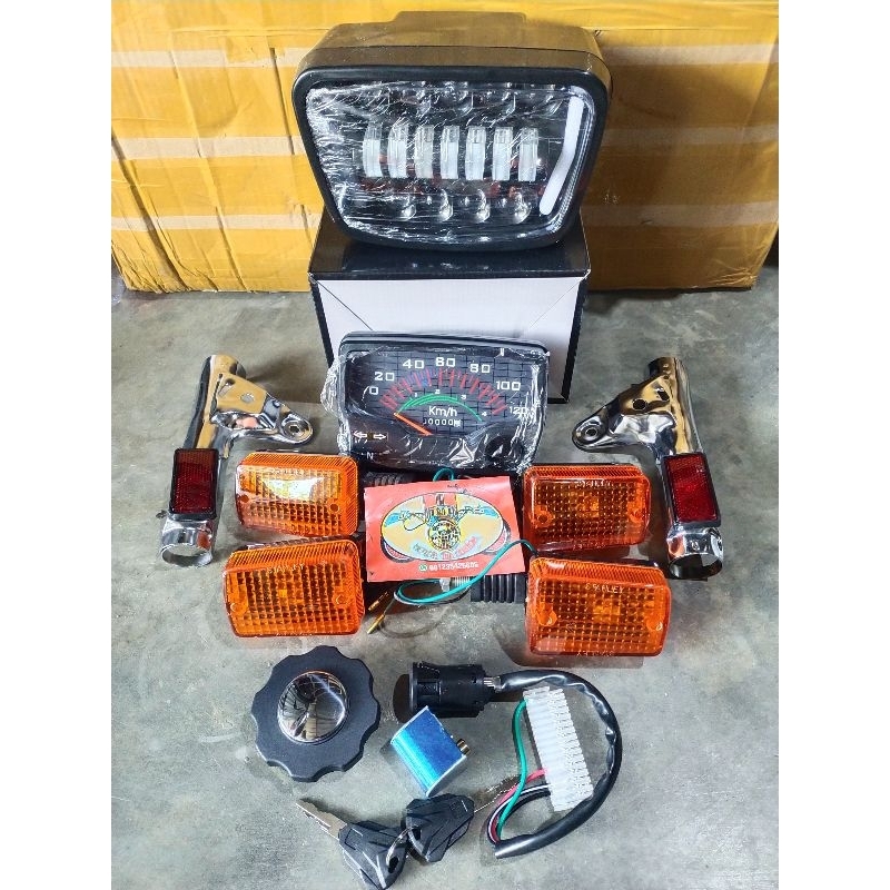 sepaket lampu depan win100 new lampu led lis hitam pnp win new