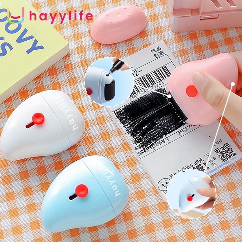 

KODE V1S5 HAYYLIFE Roller Stamp 2 In 1 Stempel Pelindung Rahasia Melindungi Privasi Cutter Stempel Penutup Data Stempel Penutup Alamat HLAIA556