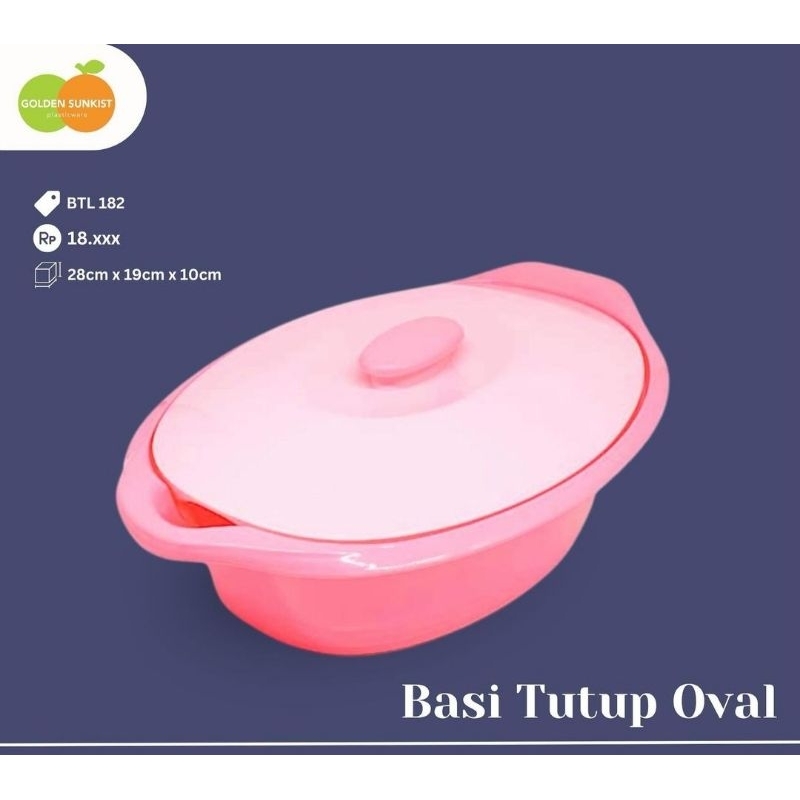 WADAH SAJI TUTUP OVAL GOLDEN LEMON