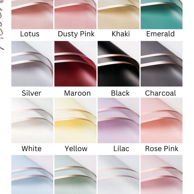 

Extra Gold Frame Cellophane Flower Wrapping Paper List Gold Emas Kertas Buket Bouquet