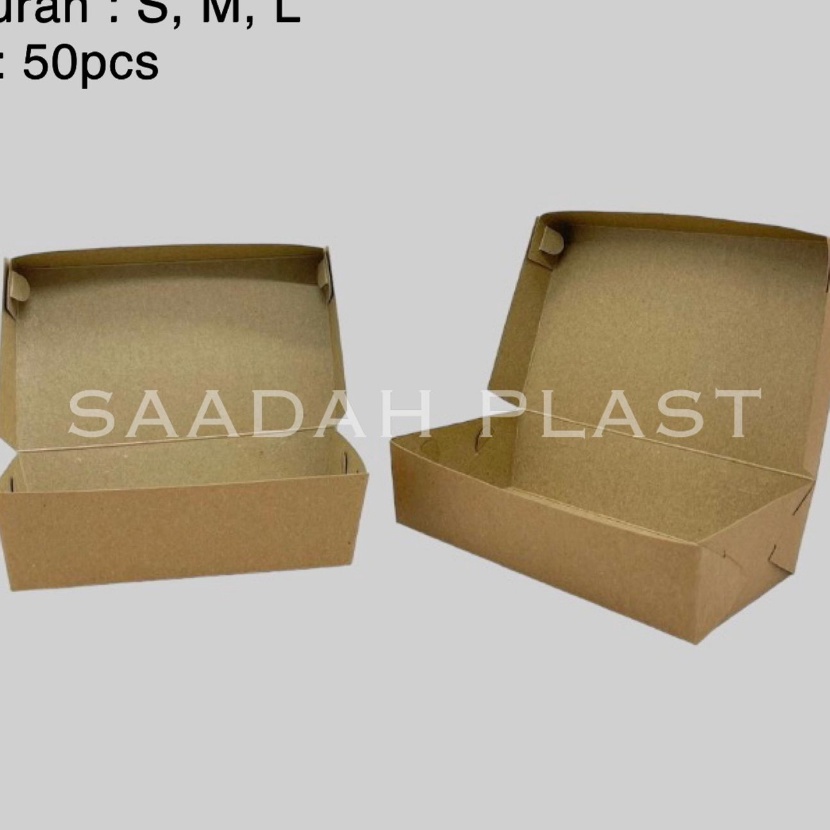 

Top ISI 5 Paper Lunch Box Craft Kertas Kraft Coklat Laminasi Size S M L