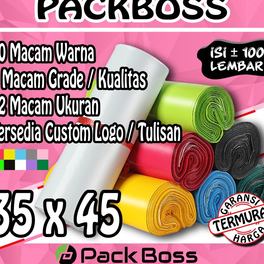 

FG2 POLYMAILER PACKBOSS 35x45 HARGA ISI 1 LEMBAR KUALITAS BOSS HARGA JOSS LANGSUNG PABRIK