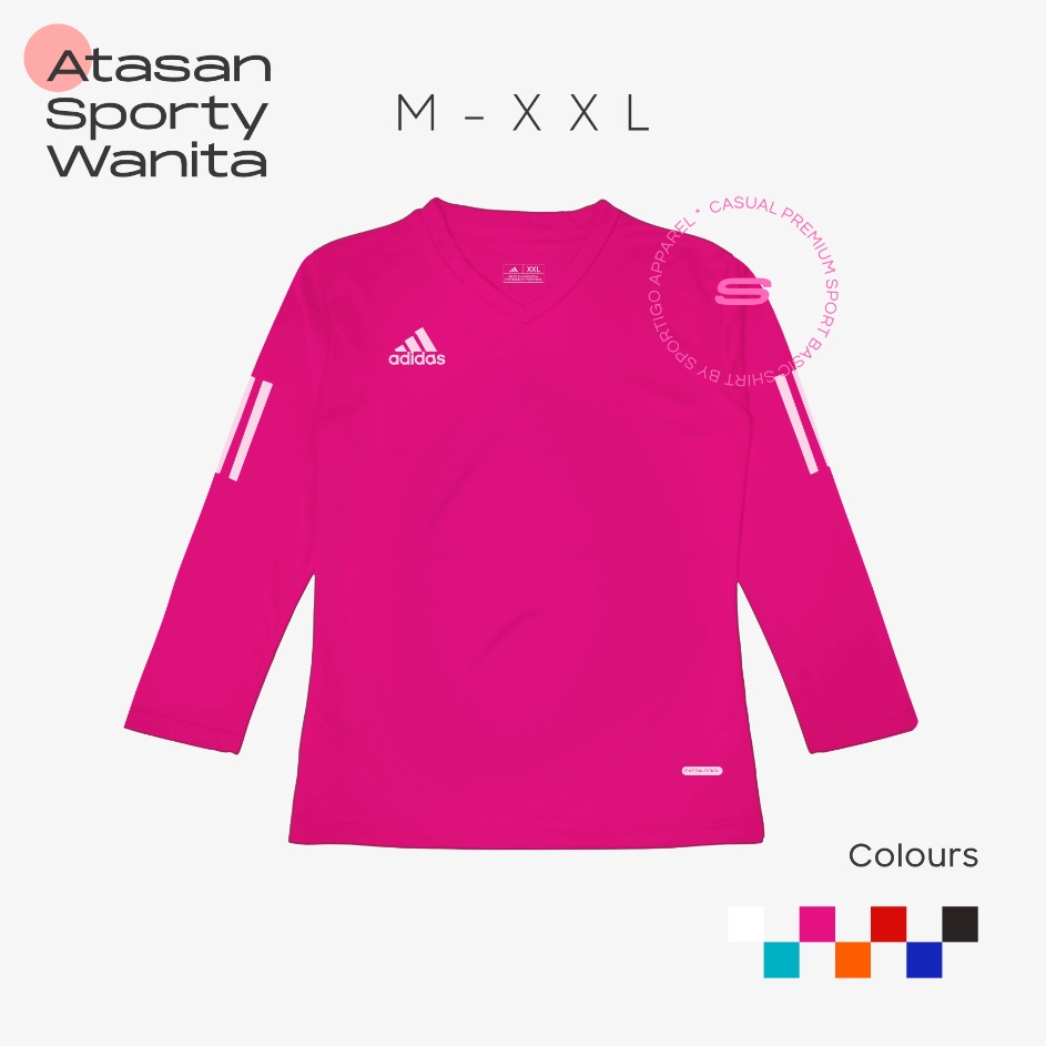 Sekarang Ada  Baju Olahraga Wanita Lengan Panjang Kaos Jersey Training Running Lari Senam Aerobic Gy