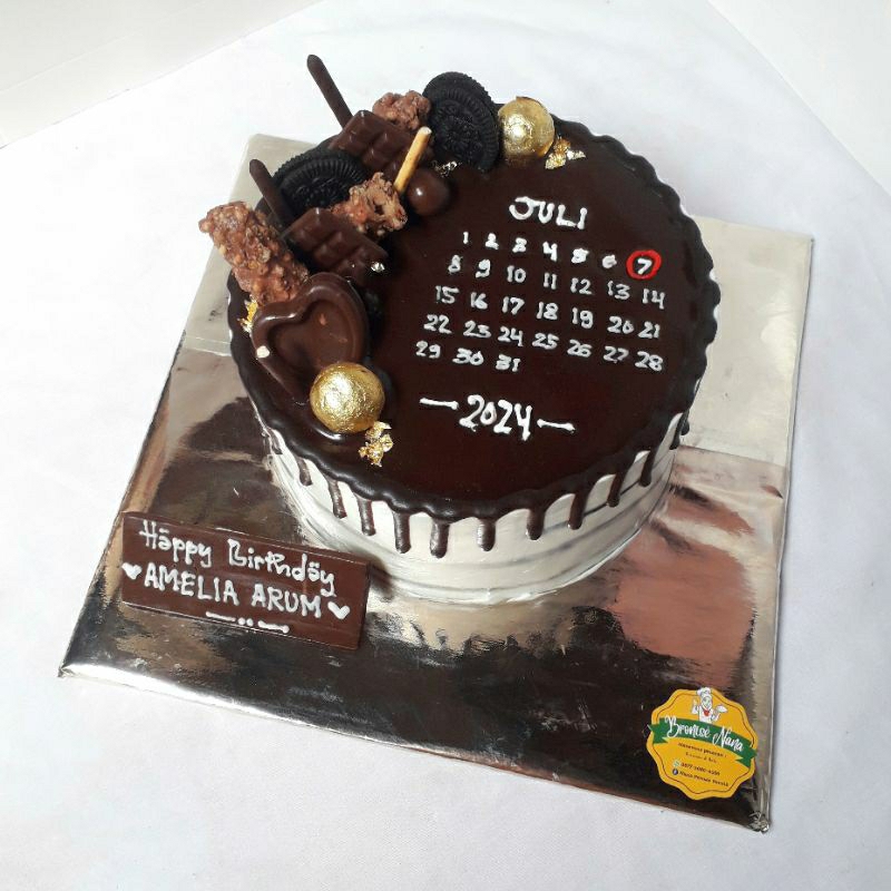 

Kue Ulang Tahun Coklat Siram Cocok buat Pasangan/ Brownis / 16cm / Kue Ulang Tahun Tema Kalender