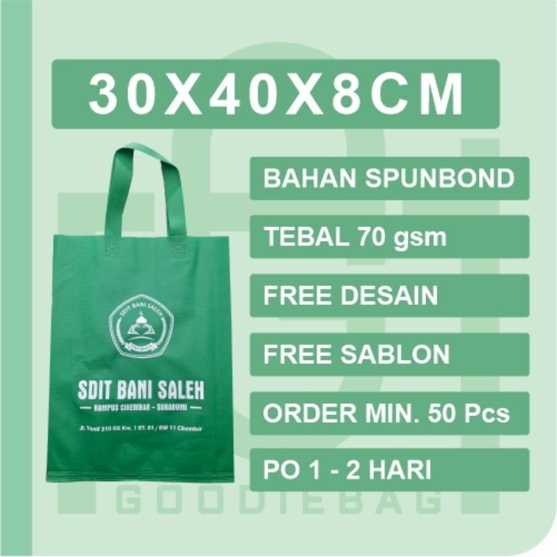 

ECOGI 30x40x8cm Goodie bag /tas goodie bag /souvenir/costumie/tas toko / GOODIE BAG CUSTOM SABLON
