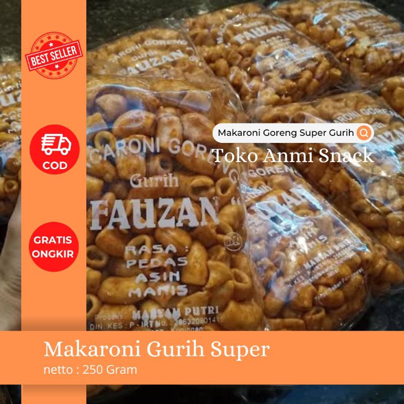 

Makroni / Makaroni / Macroni Goreng Pedas Manis Gurih 250 Gram