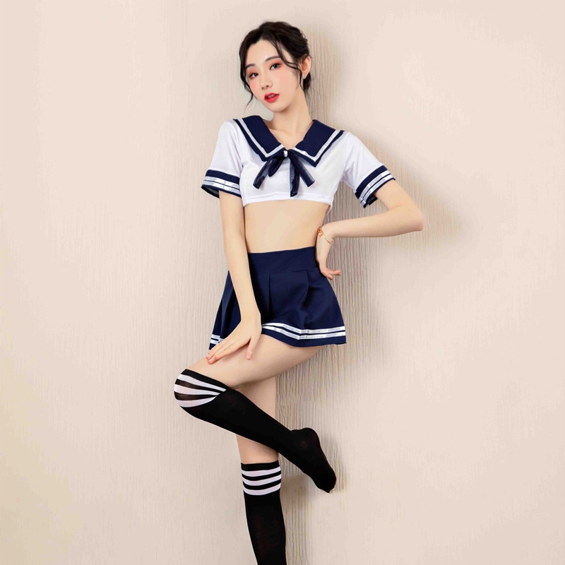 Lenceria - Set Baju Atasan Rok Mini Model School Girl Anak Sekolah Wanita Menggoda Seksi Sexy L013-1