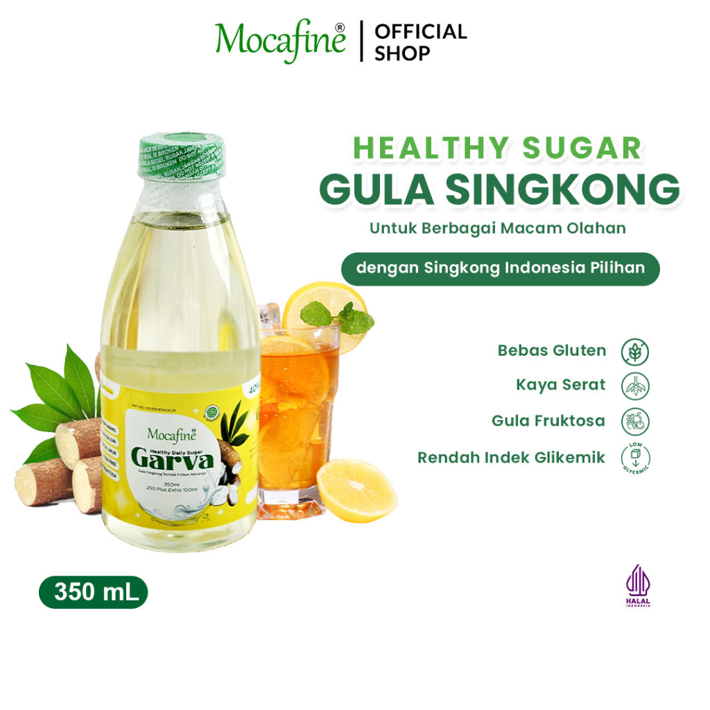 GARVA Gula Singkong Mocafine - Rendah Indek Glikemik - 350 mL