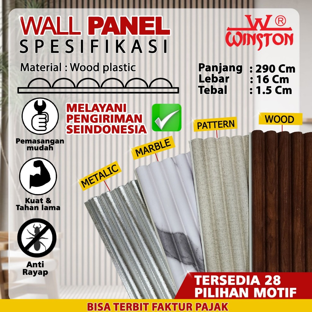 Kisi - Kisi Wpc Lune Series Wall Panel Wood Setengah Bulat Panelot Paling Murah Winston