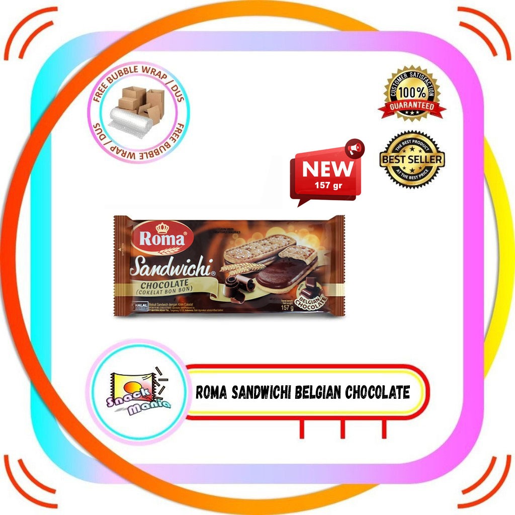 

Roma Sandwichi Biscuit BELGIAN CHOCOLATE 157 g Biskuit Cokelat Bon Bon