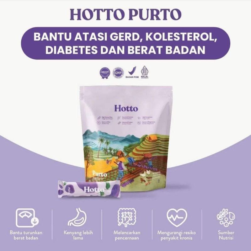 

[BISA COD] HOTTO PURTO MULTIGRAIN WITH PURPLE POTATO ORIGINAL 1 POUCH ISI 16 SACHET | COCOK UNTUK DIET | SEMBELIT | GERD | DIABETES | JANTUNG | KOLESTEROL | STROKE | HIPERTENSI | PREMIUM INGREDIENT | TINGGI SERAT DAN RENDAH KALORI | HEALTHY CAN BE EASY