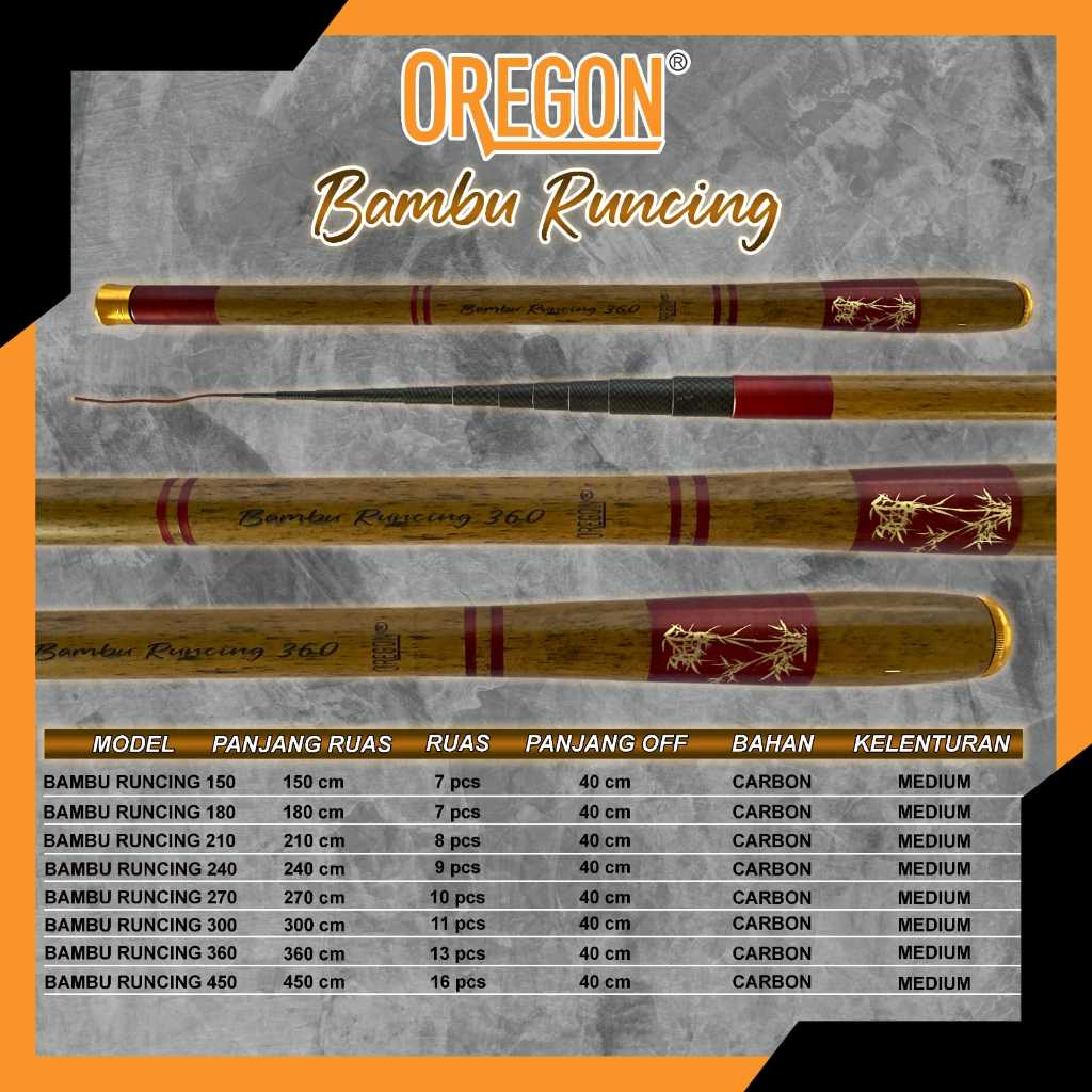 Joran Tegek Oregon Bambu Runcing