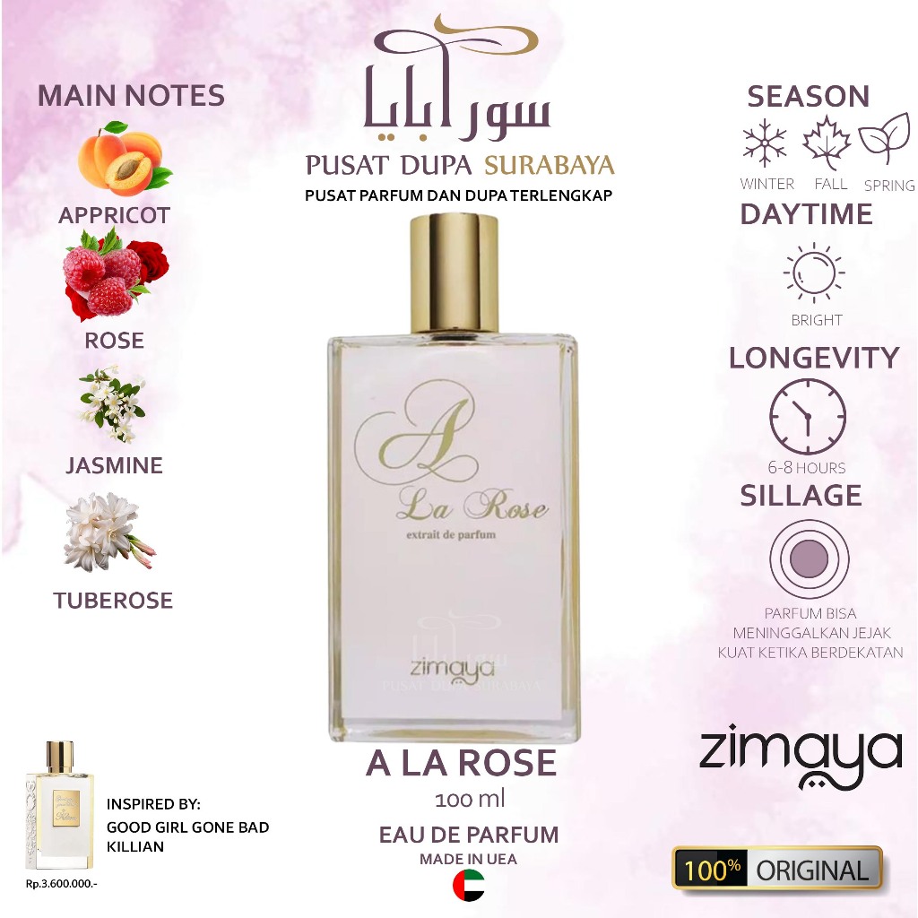 Parfum Asli Arab Original Premium Zimaya A La Rose