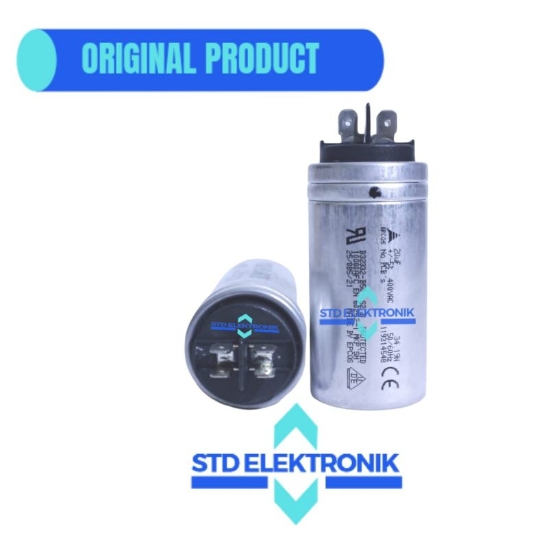 Capasitor ac original epcos 20 uf 400 VAC - Kapasitor AC 20uf 400VAC original epcos