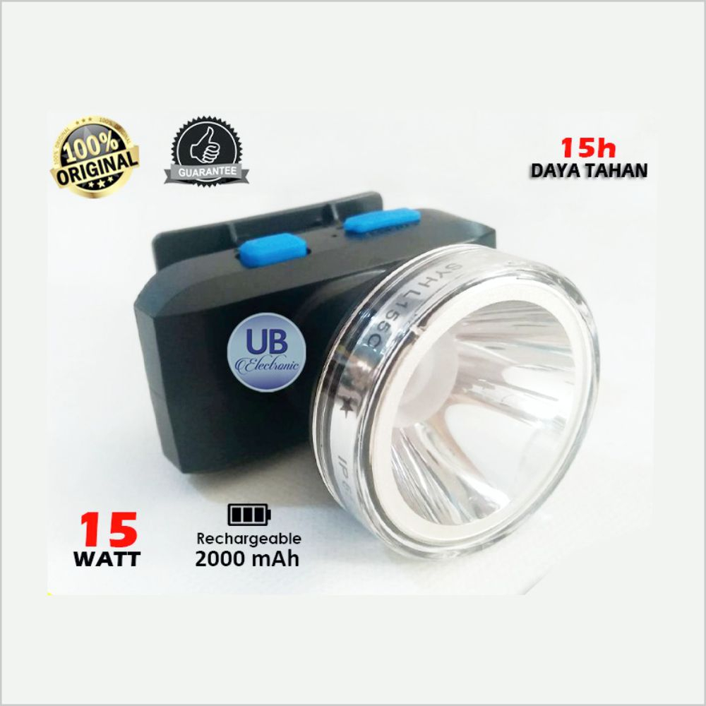 Senter Kepala 15 Watt Surya Waterproof