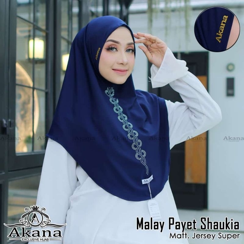 Malay payet SHAUKIA/bergo instan/hijab jersey premium