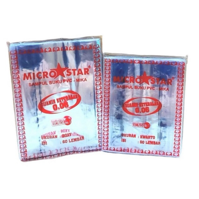

5Lembar Sampul Buku PVC Mika Micro Star 0.06 Boxy dan Kwarto