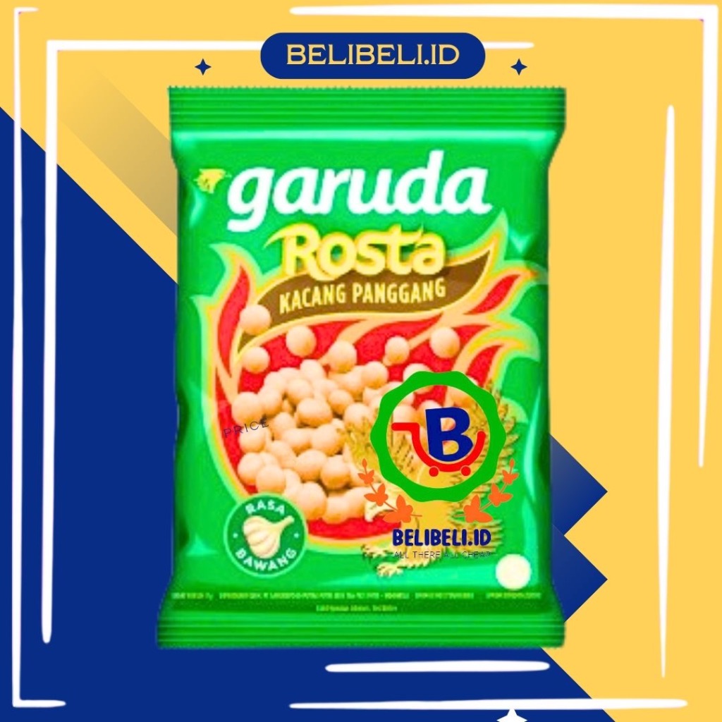 

Kacang garuda rosta kacang panggang rasa bawang 95gr 2 Renceng isi 20 Pcs